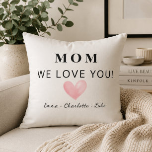 Trendy Personalised Mum We Love You Gift Throw Pil Cushion