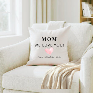 Trendy Personalised Mum We Love You Gift Throw Pil Cushion