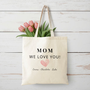 Trendy Personalised Mum We Love You Tote Bag