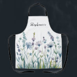 Trendy Personalised Name Watercolor Wildflower     Apron<br><div class="desc">This stunning apron isn't just a practical kitchen essential - it's a fashion statement that showcases your unique personality. The beautiful watercolor wildflowers and personalised name make this apron a true one-of-a-kind piece. Whether you're hosting a dinner party or whipping up your signature dish, this apron will have you looking...</div>