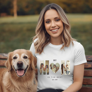 Trendy Personalised Photo MOM Heart T-Shirt