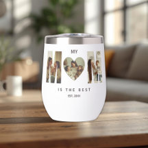 Trendy Personalised Photo MOM Heart Tumbler