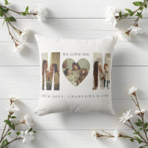 Trendy Personalised Photo WE LOVE YOU Mum Pillow