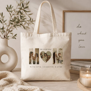 Trendy Personalised Photo WE LOVE YOU Mum Tote Bag