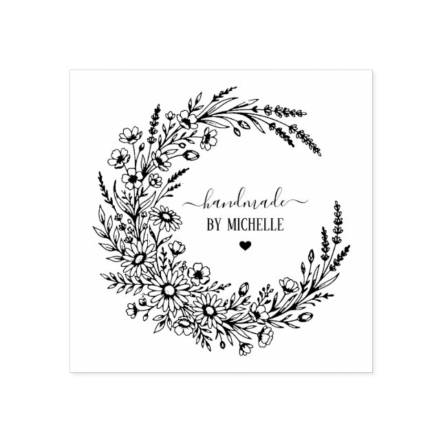 Trendy Personalised Stylish Handmade With Love     Rubber Stamp (Imprint)