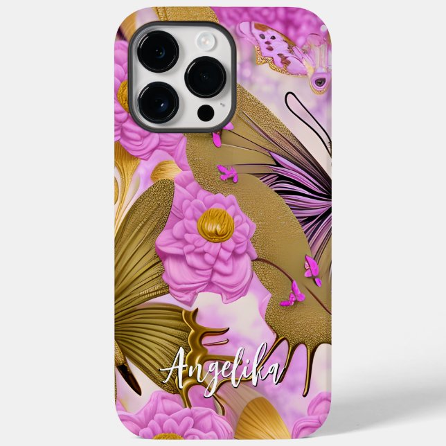 Trendy Personalised with Butterflies Case-Mate iPhone Case (Back)