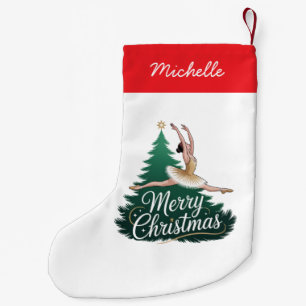 Trendy Personalized Ballerina Christmas Tree  Small Christmas Stocking