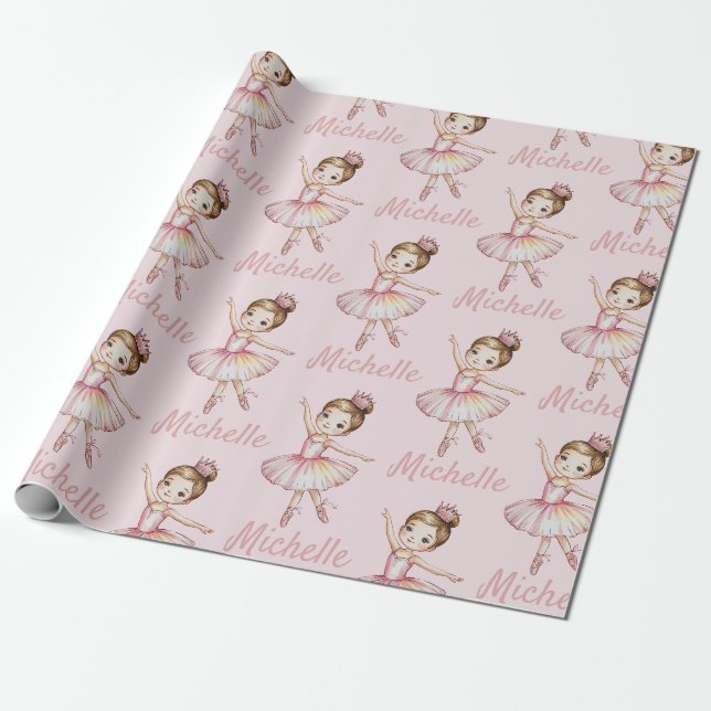 Trendy Personalized ballet Ballerina dancer     Wrapping Paper (Unrolled)