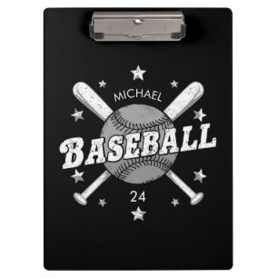 Trendy Personalized Baseball Name and Number  Clipboard