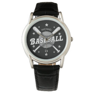 Trendy Personalized Baseball Name and Number  Watch
