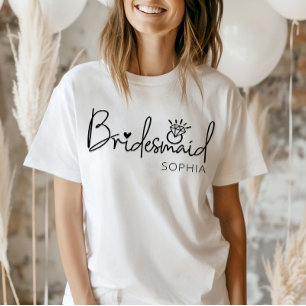 Trendy Personalized Bridesmaid T-Shirt