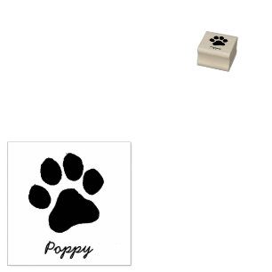 Trendy Personalized Cat Pet Paw Print Cute Rubber Stamp