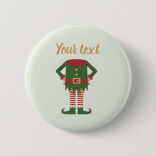 Trendy Personalized Christmas Holiday Elf Feet     6 Cm Round Badge