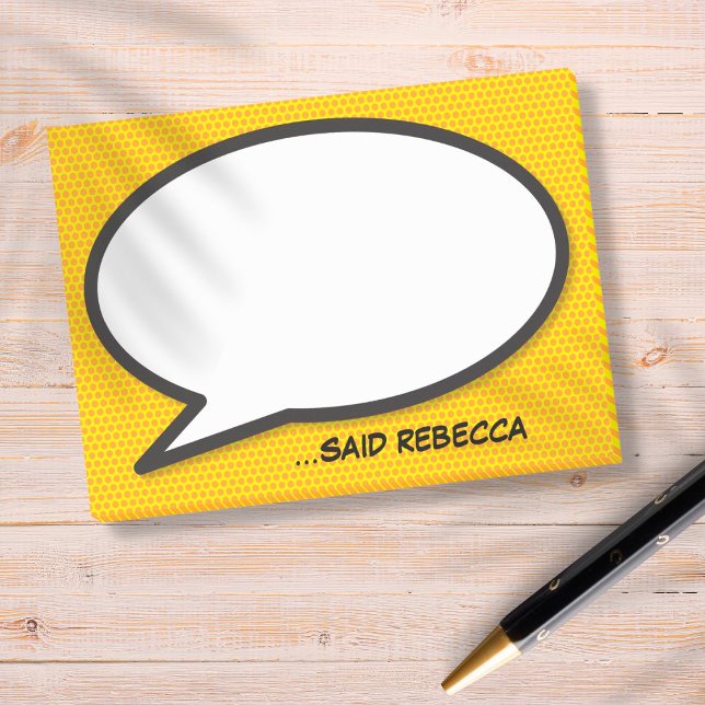 Trendy Personalized Comic Book Speech Bubble  Post-it Notes (Creator Uploaded)