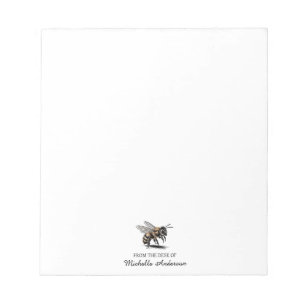 Trendy Personalized From the Desk of Honey Bee Notepad
