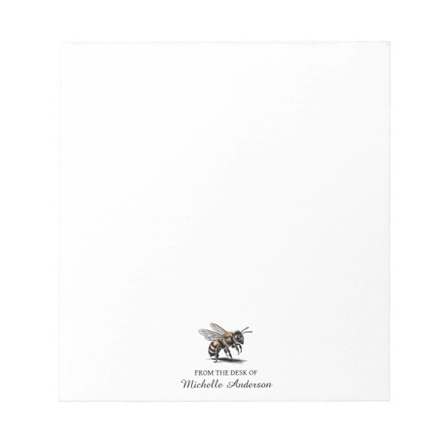 Trendy Personalized From the Desk of Honey Bee     Notepad (Front)