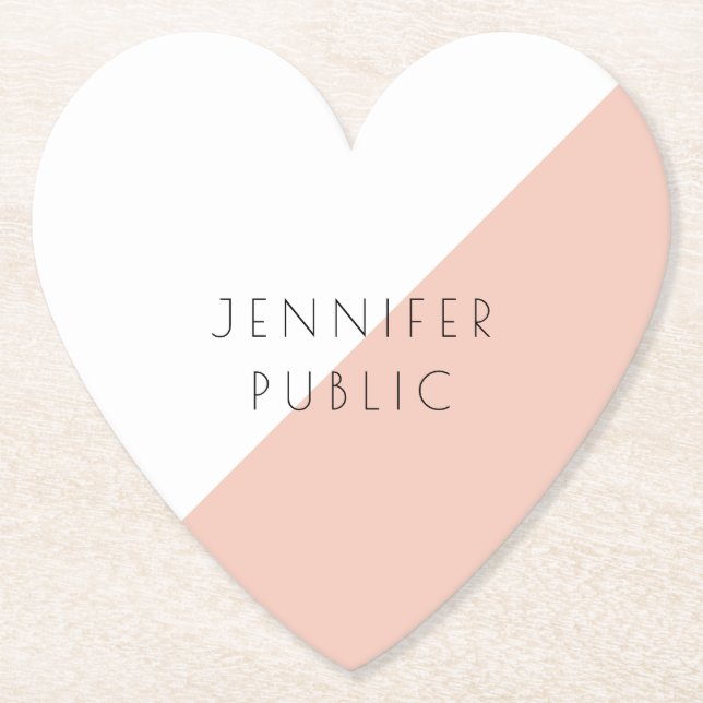 Trendy Personalized Modern Elegant Simple Template Paper Coaster (Front)