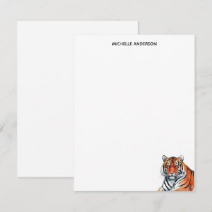 Trendy Personalized Tiger Stationery Card
