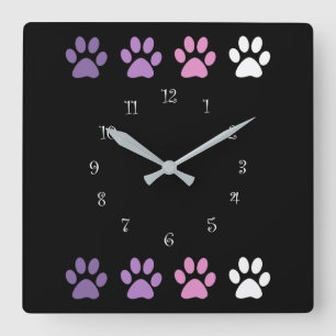 Trendy Pet Dog Paws Wall Clocks