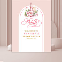 Trendy petals and prosecco celebration backdrop