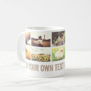 Trendy photo collage and text coffee mug