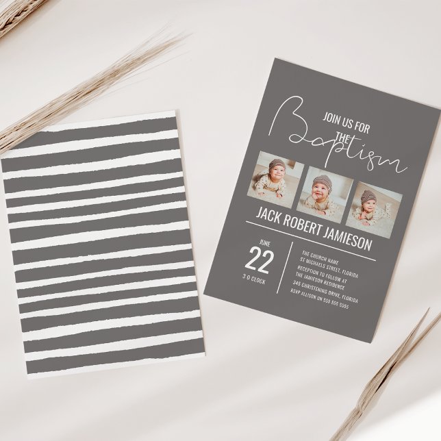 Trendy Photo Collage | Baptism Invitation (Creator Uploaded)