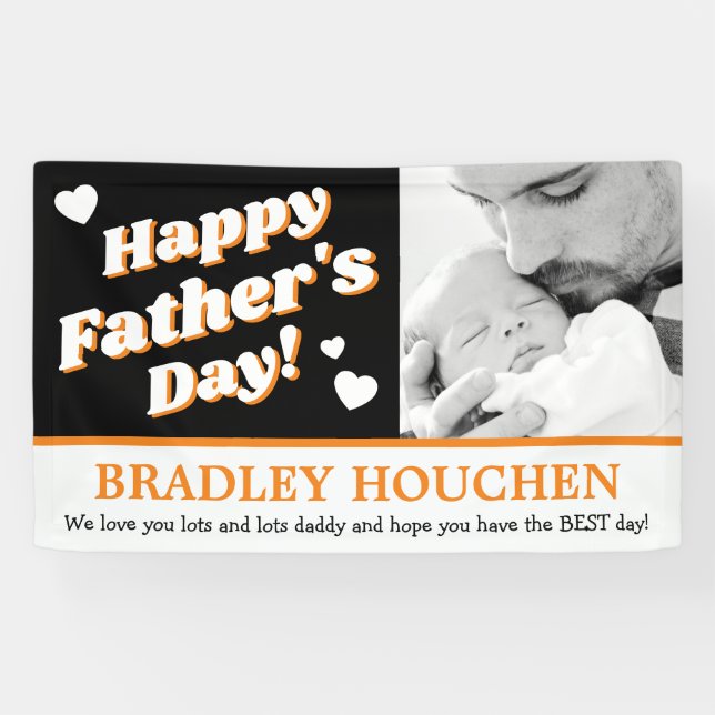 Trendy Photo Happy Father's Day Banner (Horizontal)