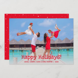 Trendy Photo Happy Holiday Card