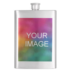 Trendy Photo Image Or Logo Best Dad Gift Template Hip Flask