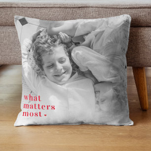 Trendy Photo & What Matters Most Positive RedQuote Cushion