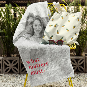 Trendy Photo & What Matters Most Positive RedQuote Hand Towel