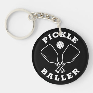 Trendy Pickle Baller Black Key Ring