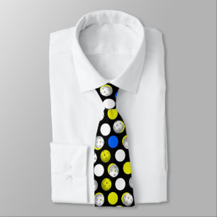 Trendy Pickleball Pattern Blue Green Tie