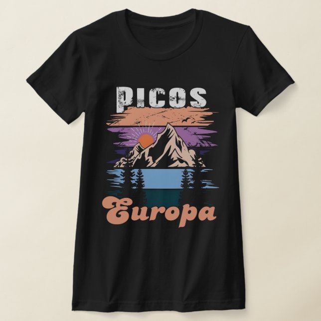 Trendy Picos de Europa National Park Retro T-Shirt (Laydown)