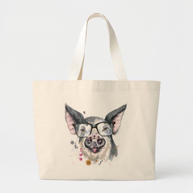 Trendy Pig Large Tote Bag (Front)