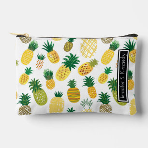 Trendy Pineapple Pattern   Add Your Name Accessory Pouch