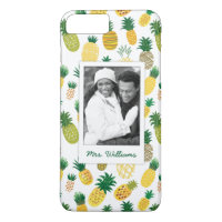 Trendy Pineapple Pattern | Add Your Photo & Name