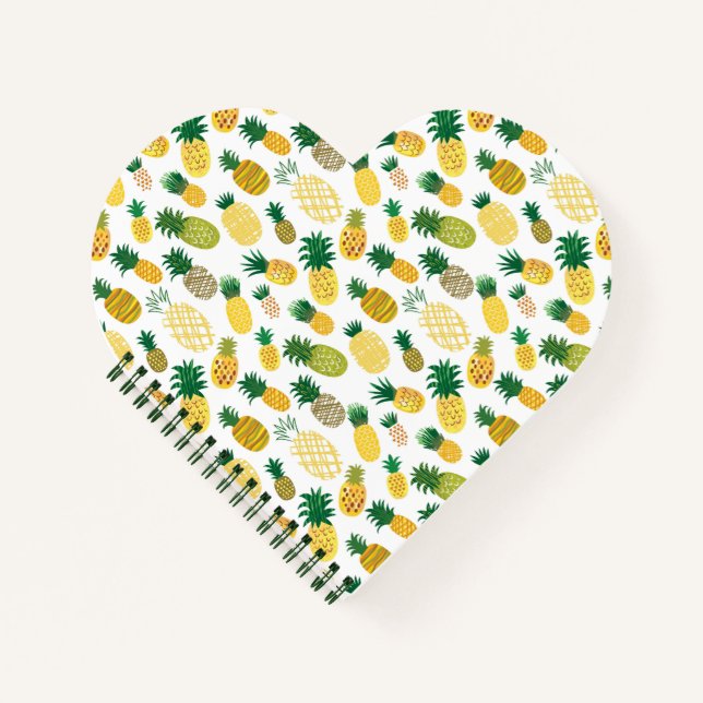 Trendy Pineapple Pattern Notebook (Front)