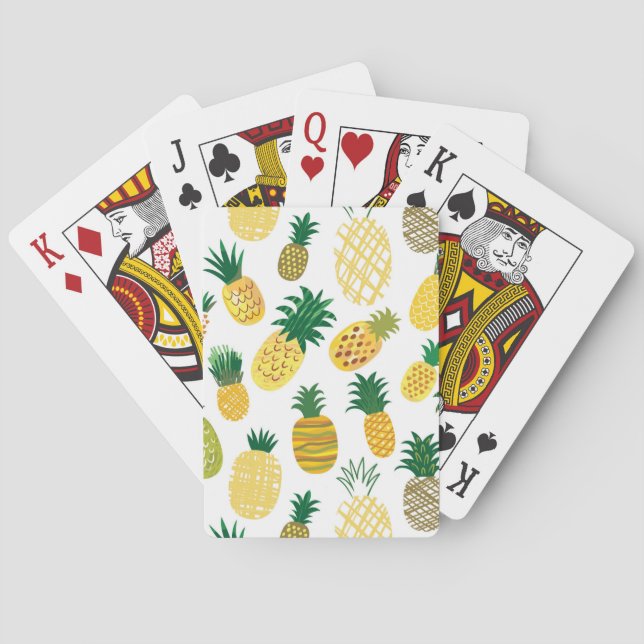 Trendy Pineapple Pattern Playing Cards (Back)