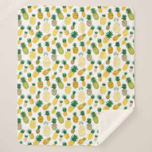 Trendy Pineapple Pattern Sherpa Blanket