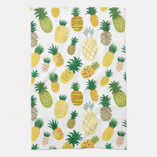 Trendy Pineapple Pattern Tea Towel