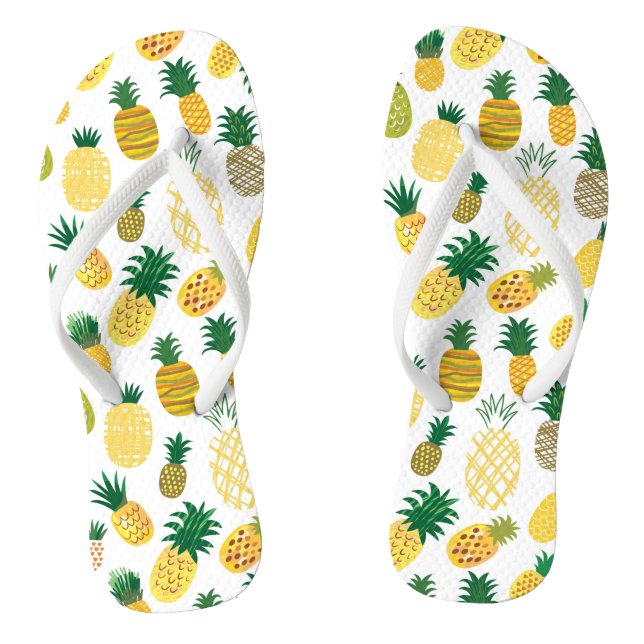 Trendy Pineapple Pattern Thongs (Footbed)