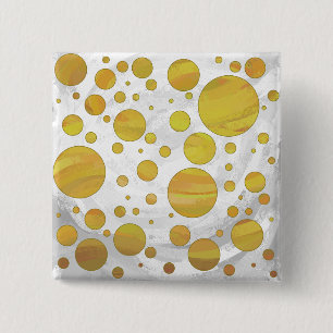 Trendy Pineapple Polka Dots 15 Cm Square Badge
