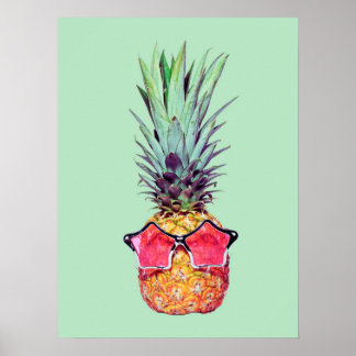 Trendy pineapple poster