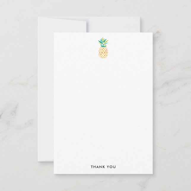 Trendy Pineapples Thank You Note Cards (Front)