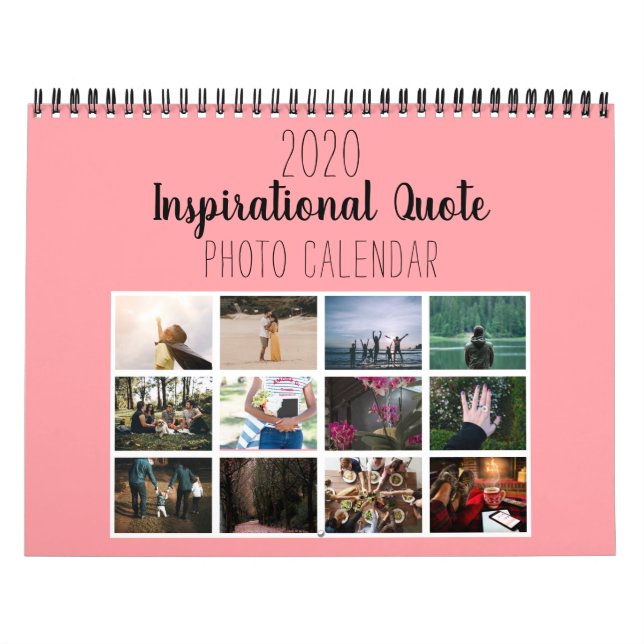 Trendy Pink 2020 Photos and Motivational Quotes Calendar (Cover)
