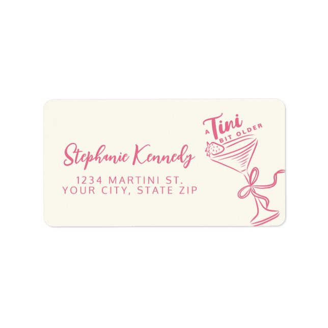 Trendy Pink A Tini Bit Older 30th Birthday Label (Front)