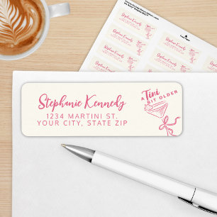 Trendy Pink A Tini Bit Older 30th Birthday Return Address Label