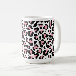 Trendy Pink and Black Leopard Print Coffee Mug