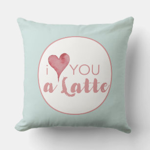 Trendy Pink and Teal Coffee Lovers Funny Pun Cushion